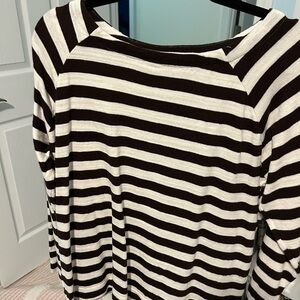 Brown and cream striped loft xl sweater women’s